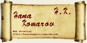 Hana Komarov vizit kartica